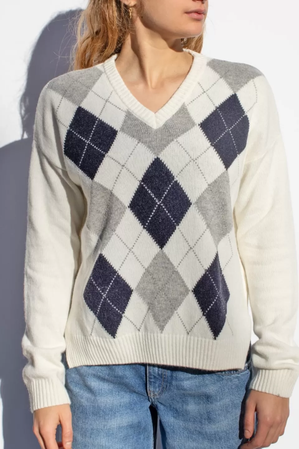Subdued Maglione spacchetti rombi