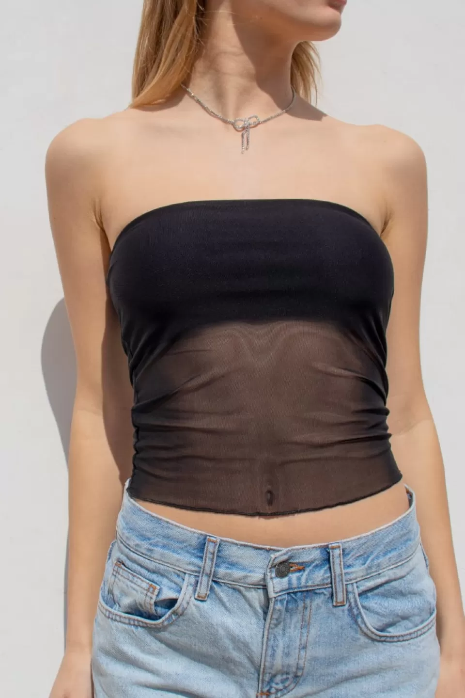Subdued Top a fascia tulle