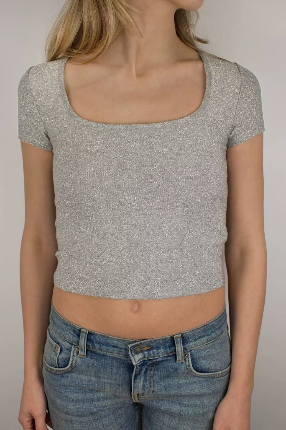 Subdued T-shirt crop collo quadrato