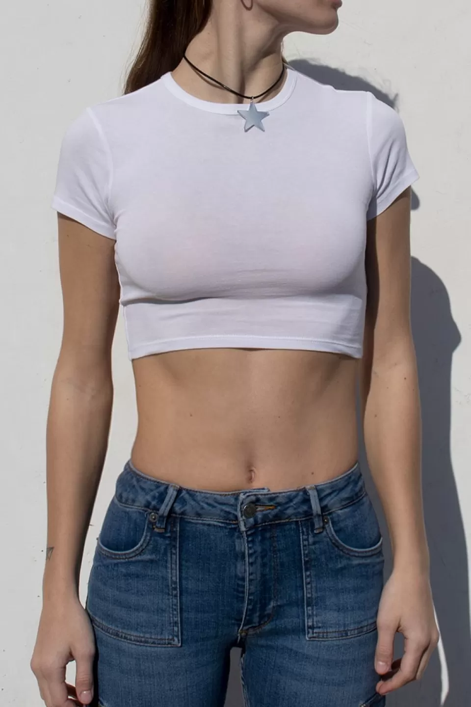 Subdued T-shirt crop girocollo