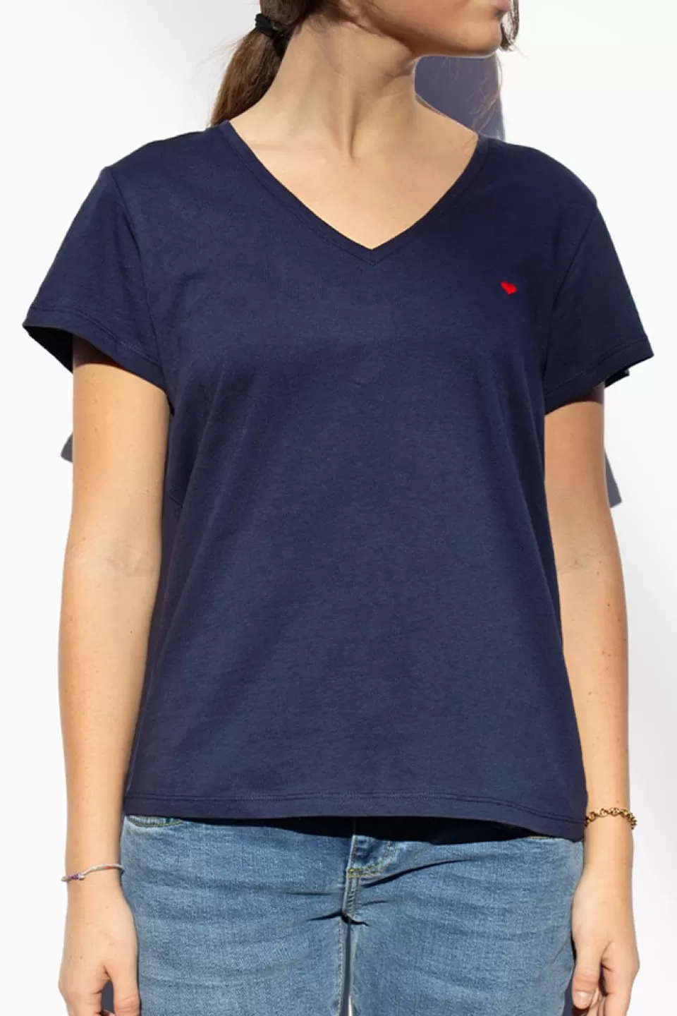 Subdued T-shirt scollo a V cuore